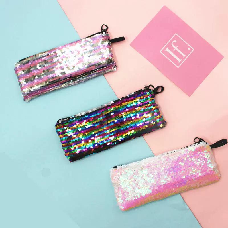 Sequin Pencil Case - Flash Sequin Pen Bag for School Supplies - ClubOn