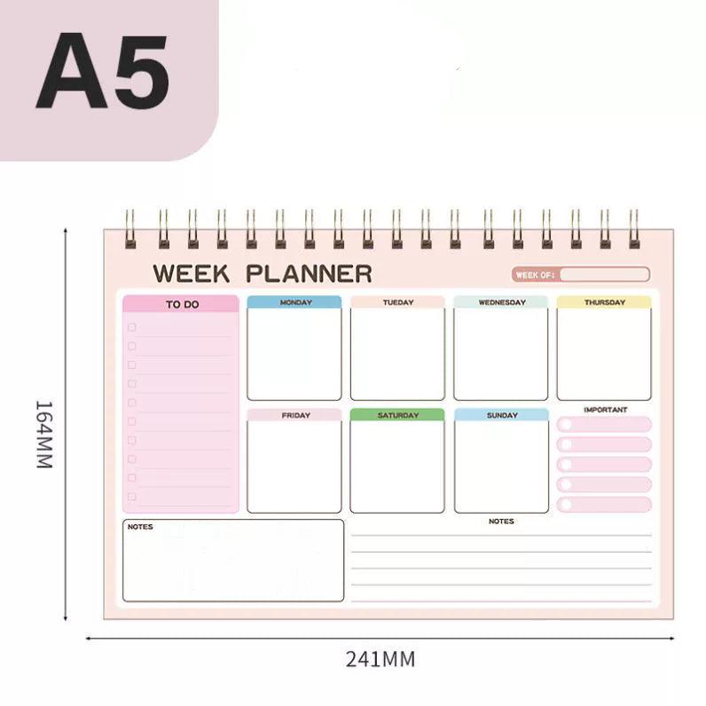 English Weekly Planner – PP Cover Notebook & Schedule Book - ClubOn