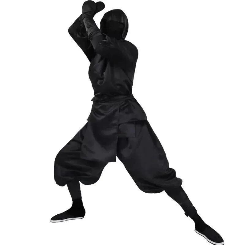 Halloween Japanese Men's Black & White Ninja Cosplay Costume - ClubOn