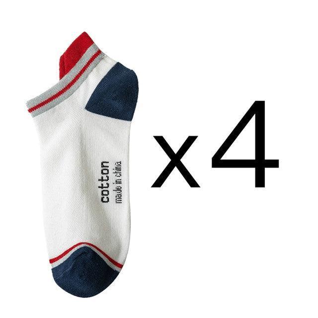 4 Pairs Cotton Men’s Short Socks – Fashionable, Breathable Ankle Socks - ClubOn