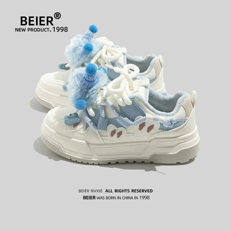 BEIER Women’s Plus Velvet Thick-Soled Sneakers - ClubOn