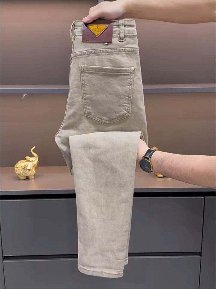 Autumn Men’s Slim Straight Jeans – Trendy Casual Stretch Trousers - ClubOn
