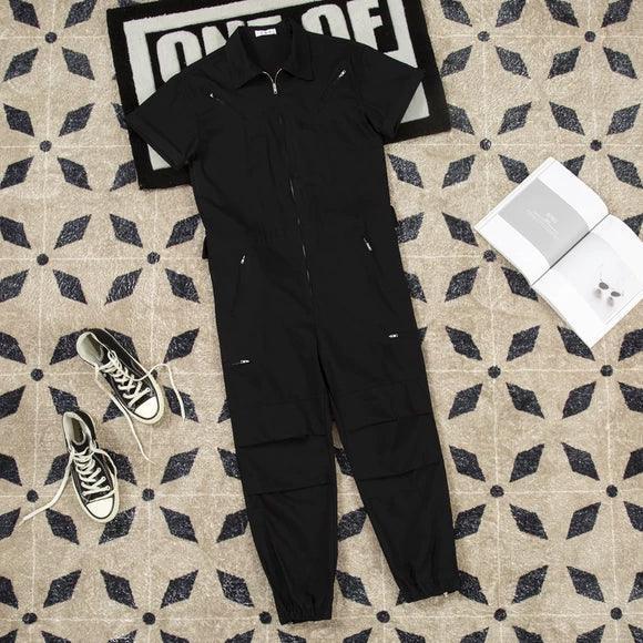 Men’s Workwear Jumpsuit – Trendy Brand, Short-Sleeved Suspenders Suit - ClubOn