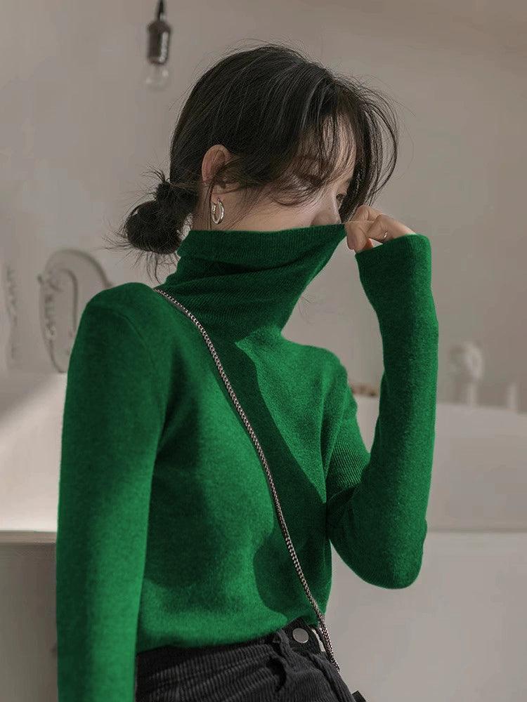 2024 Women's High Collar Wool Bottoming Shirt - ClubOn