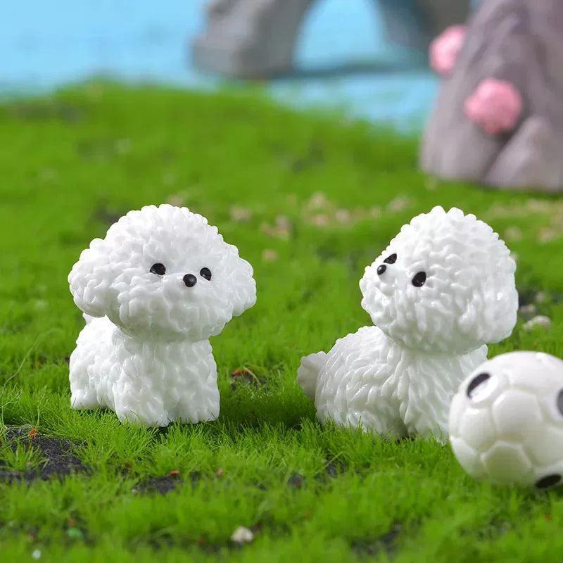 Cute Bichon Frise Figurine – Miniature Dog for Micro Landscapes - ClubOn
