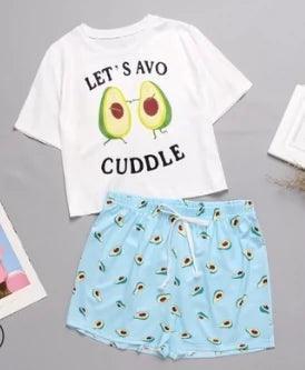 Women's Summer Sleepwear Pajamas: T-Shirts and Shorts Set - ClubOn