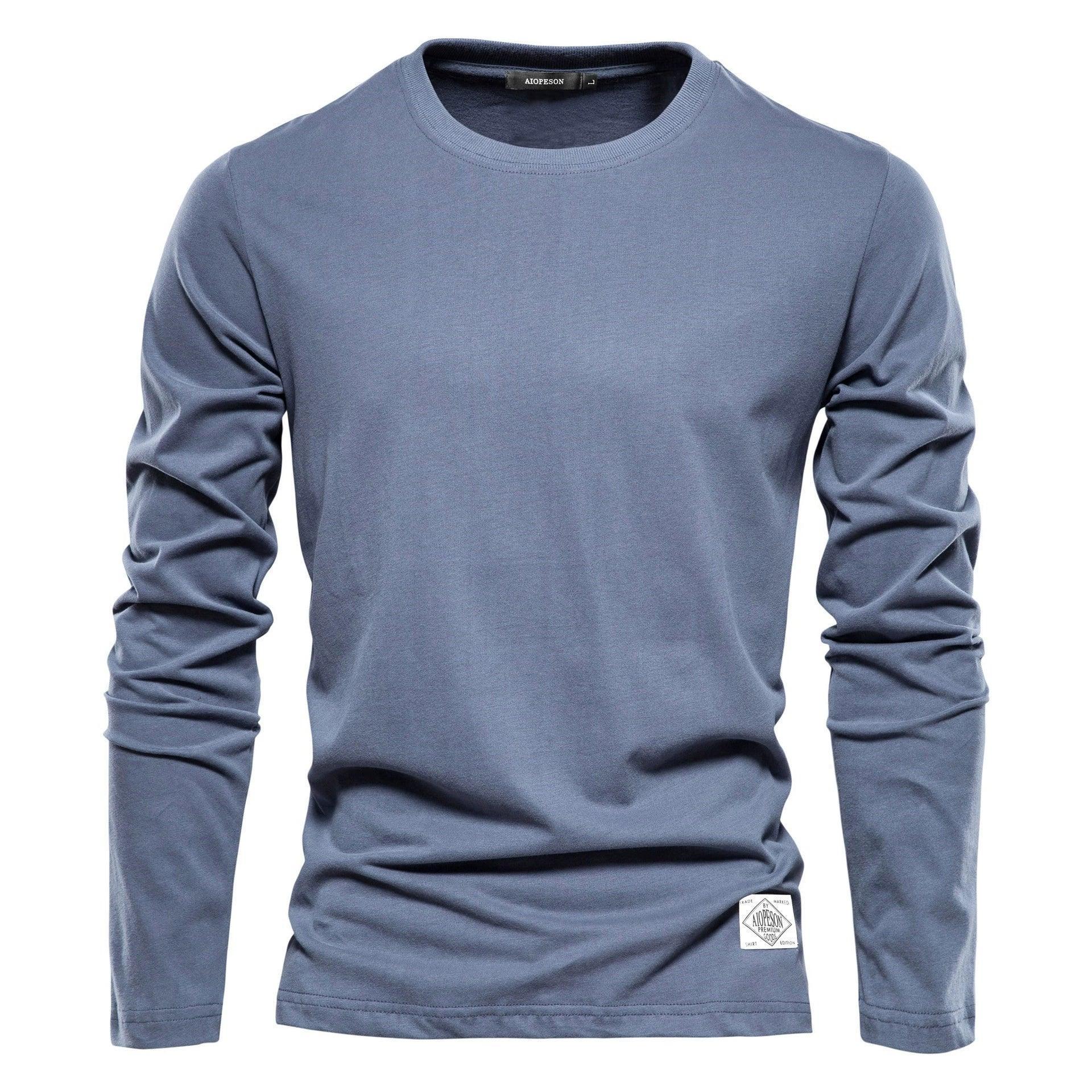 Men's Long-Sleeve Hoodie – Casual Solid Color Round Neck Pullover - ClubOn