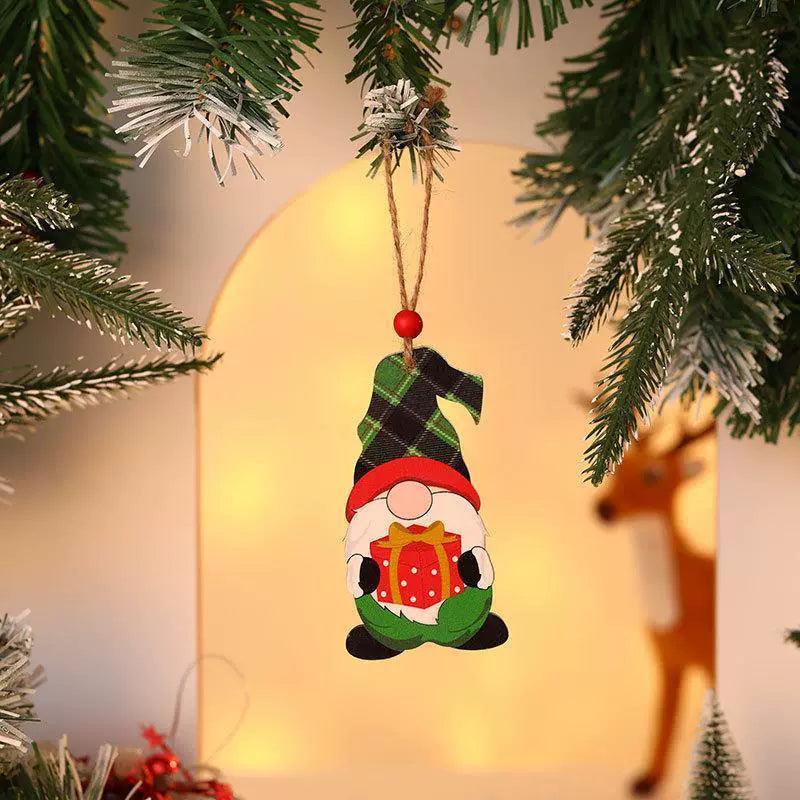 Wooden Faceless Elderly Pendant | Unique Christmas Tree Decoration - ClubOn