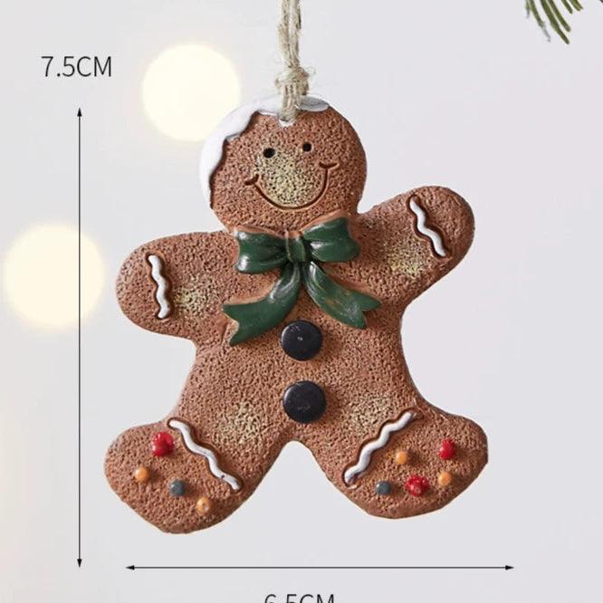 Hand-Painted Gingerbread Man Christmas Tree Ornaments – Cute Holiday Decorations - ClubOn