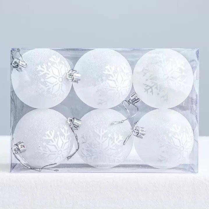 5.5cm Transparent Snowflake Christmas Decoration Ball - ClubOn
