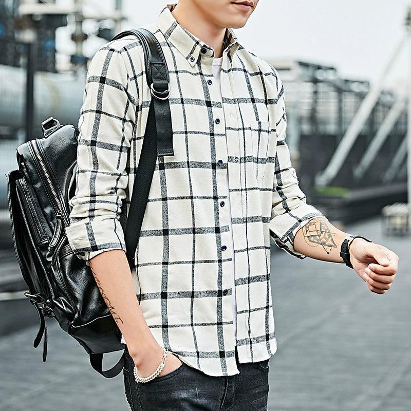 Men's Casual Plaid Cotton Shirt - Stylish and Comfortable - ClubOn