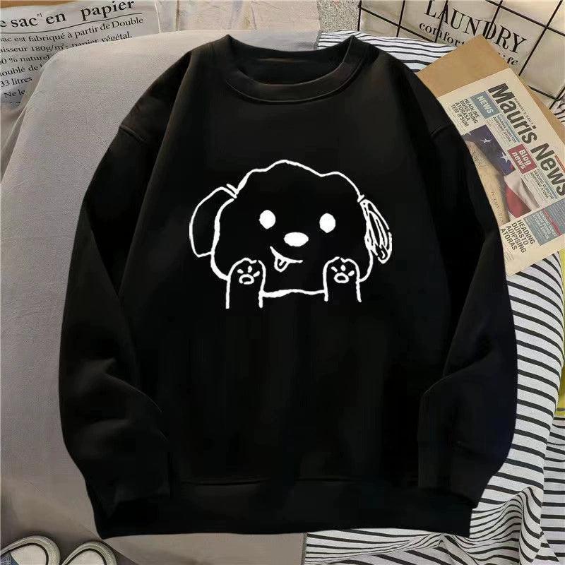 Sweatshirt – Autumn & Winter Round Neck Cartoon Pullover with Plus Velvet - ClubOn