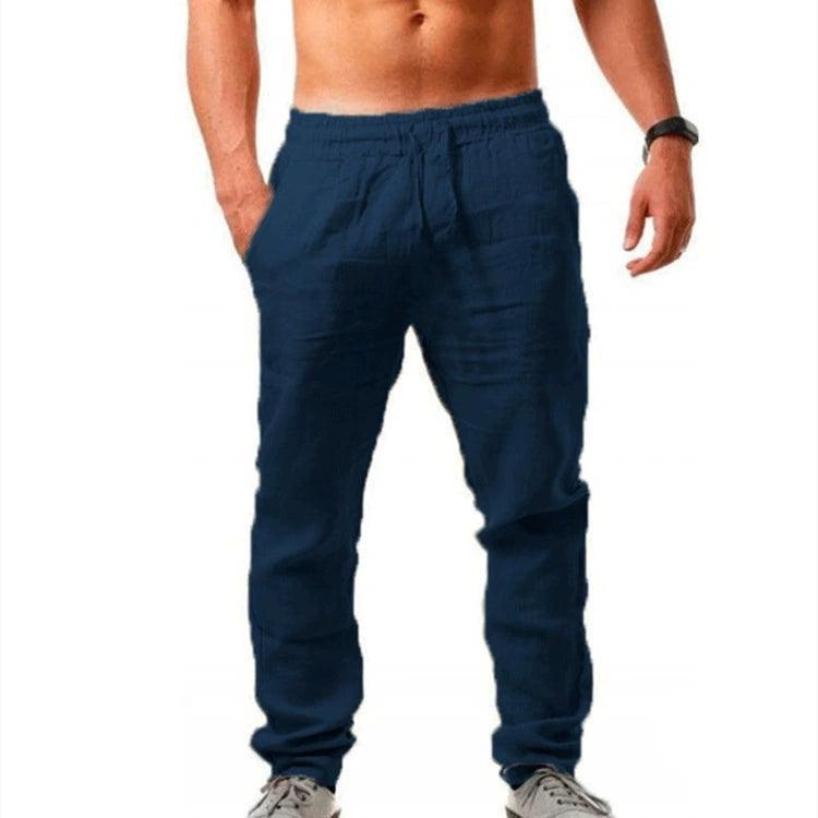 Men's Breathable Cotton Linen Sports Pants – Loose Casual Fit - ClubOn