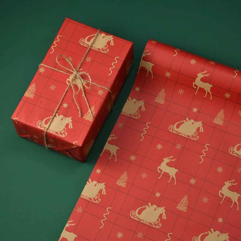 10pcs 70x50cm Christmas Wrapping Paper – Festive Gift Wrap - ClubOn