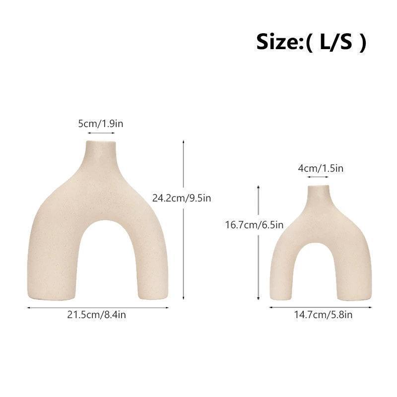 VILEAD White Ceramic Flower Vase Figurine – Unglazed Interior Decor - ClubOn