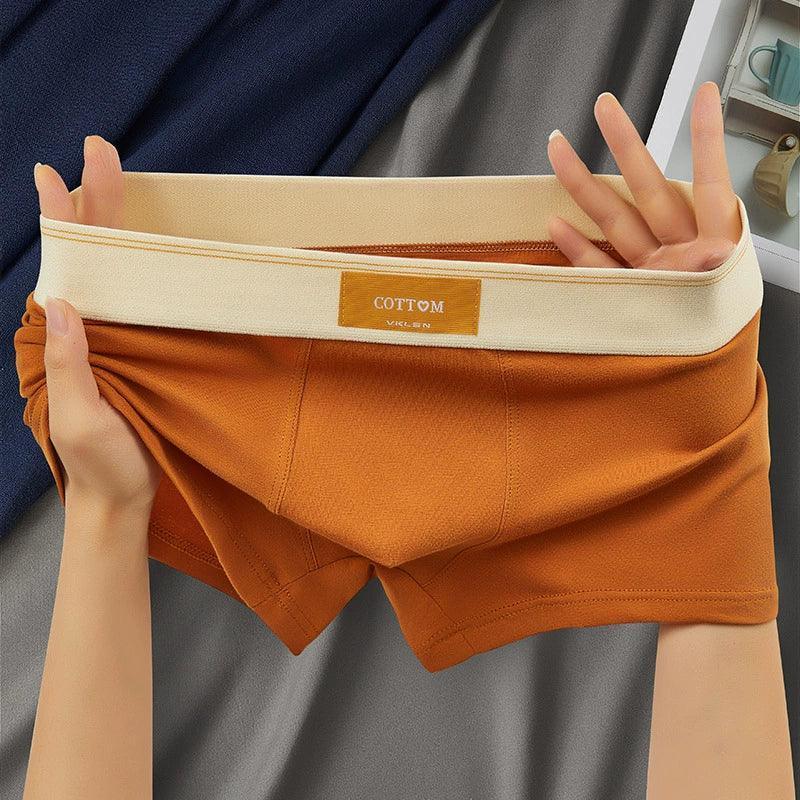 Men's Pure Cotton Boxer Briefs - Mid-Waist, Breathable, Sports Fit - ClubOn
