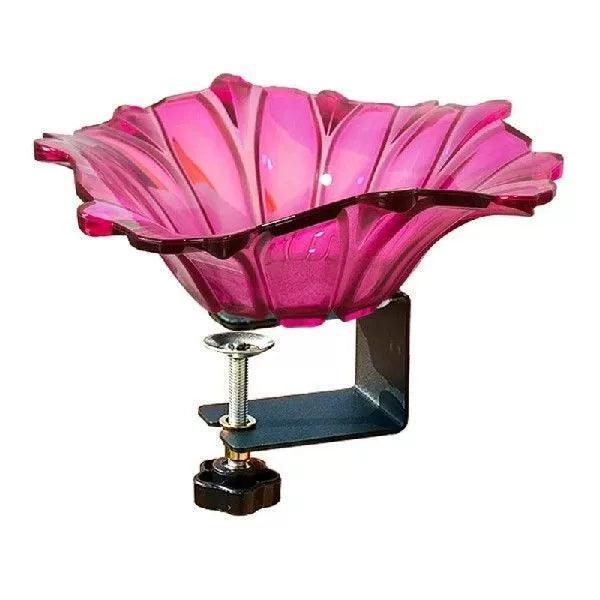 Elegant Flower Bird Bath Bowl for Railing Tray - ClubOn