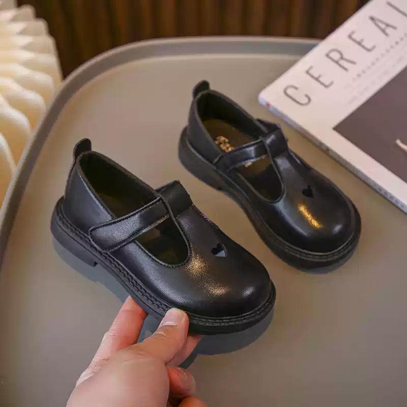 Classic Black School Leather Shoes for Girls – Uniform Style - ClubOn