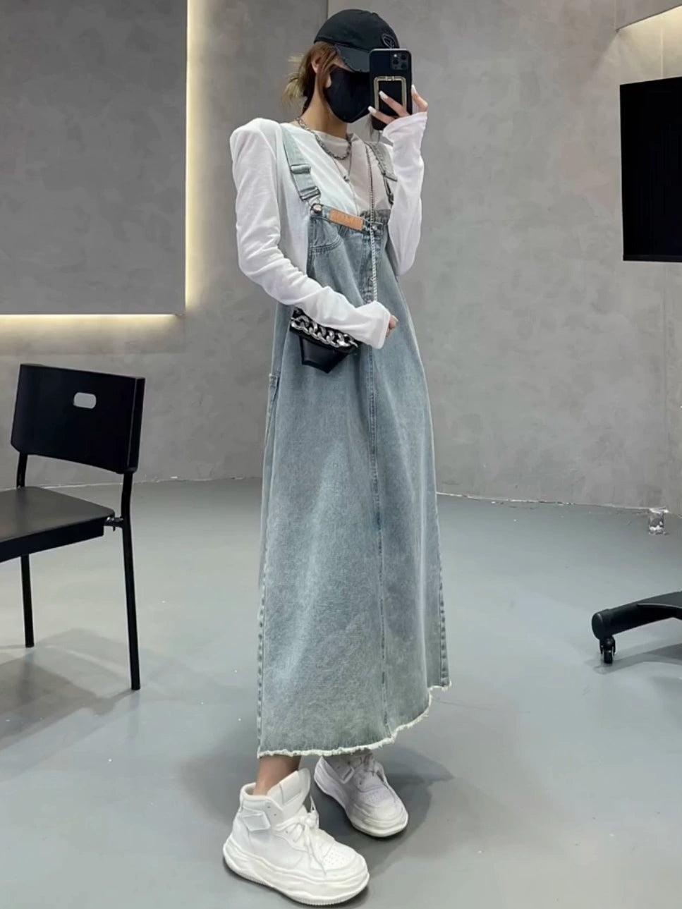 2024 Korean Style High Waist Denim Overalls for Women - ClubOn