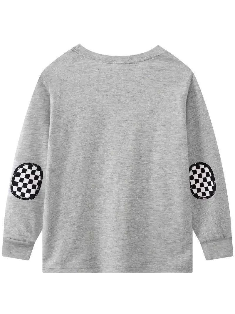 Kids' Pajamas - Cartoon Car Print with Plaid Stitching - ClubOn