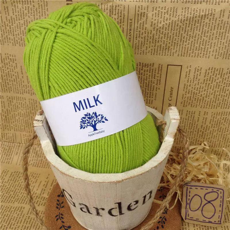 Avocado Green Yarn – 5-Strand Milk Cotton for DIY Crochet - ClubOn