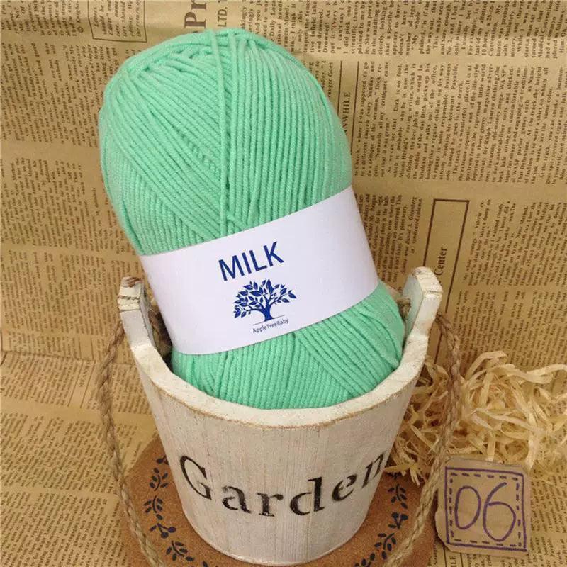 Avocado Green Yarn – 5-Strand Milk Cotton for DIY Crochet - ClubOn