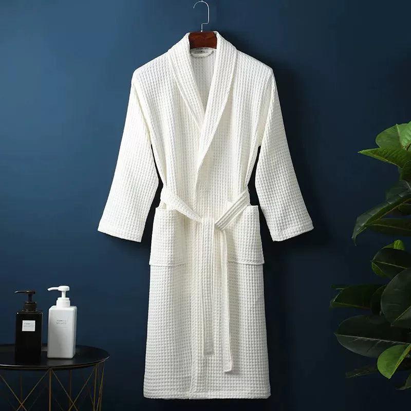 Men Women 100% Cotton Terry Bathrobe – Water Absorbent Towel Sleepwear - ClubOn