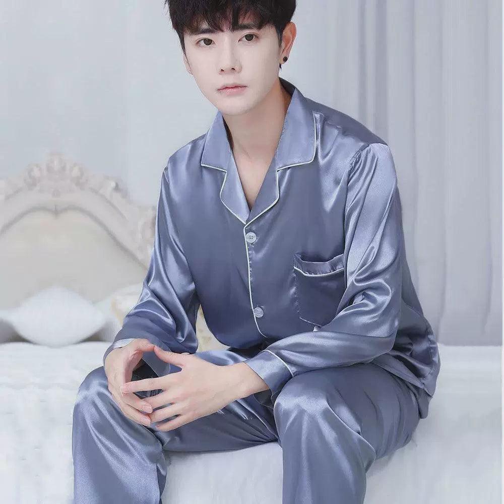 Men’s Stain Silk Pajama Set – Luxurious Silk Sleepwear - ClubOn