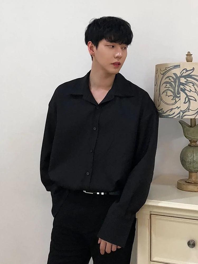 Men's Ice Silk Shirt, Long Sleeve Summer Loose Wine Red Shirt, Thin Inner Wear Trend - ClubOn