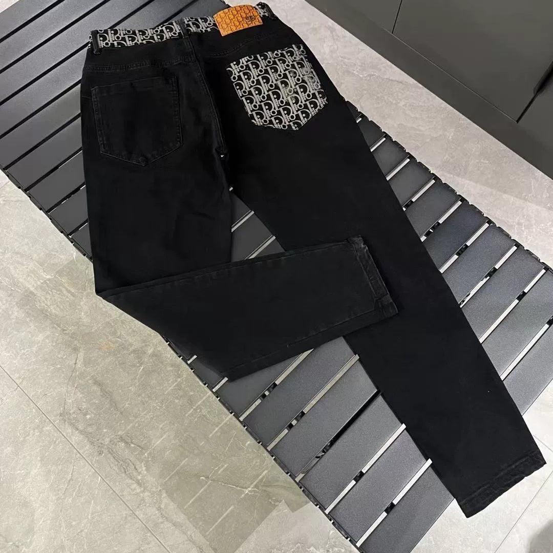 Men’s Slim-Fit Elastic Straight-Leg Jeans - High-End Casual Style - ClubOn