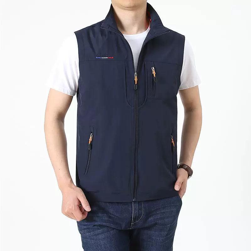 Men’s Autumn Outdoor Sports Vest Jacket – Loose Plus Size - ClubOn