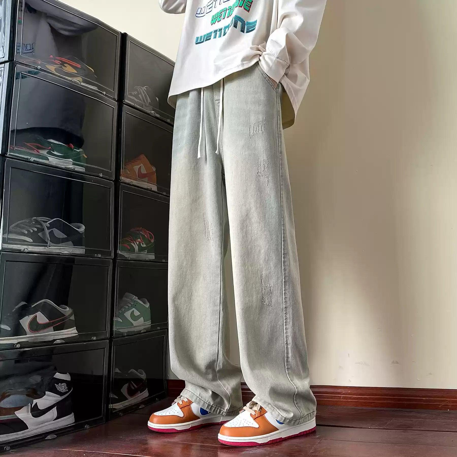 Retro Vibe Denim Pants – High Street Cat Claw Straight Jeans - ClubOn