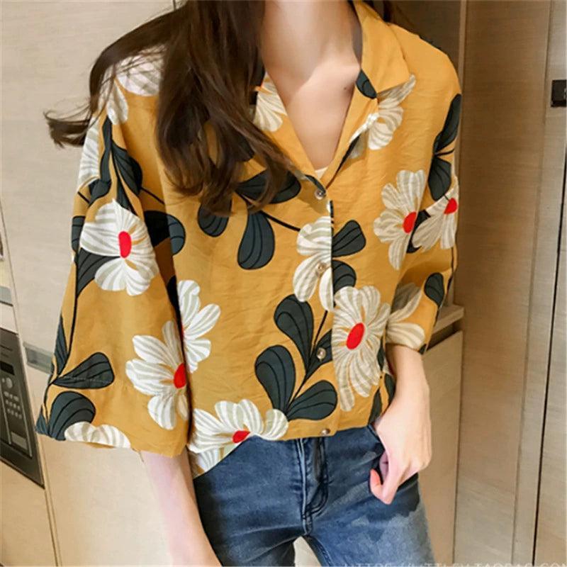 Spring Summer Fashion Printed Blouse for Women - ClubOn