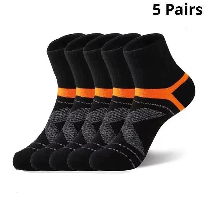 Men's Black Sports Socks (Casual, Running, Autumn, 5 Pairs) - ClubOn