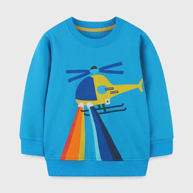 Summer Cartoon Airplane Tees Shirt Boys Excavator T-Shirt - ClubOn