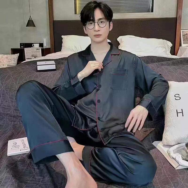 Men’s Stain Silk Pajama Set – Luxurious Silk Sleepwear - ClubOn