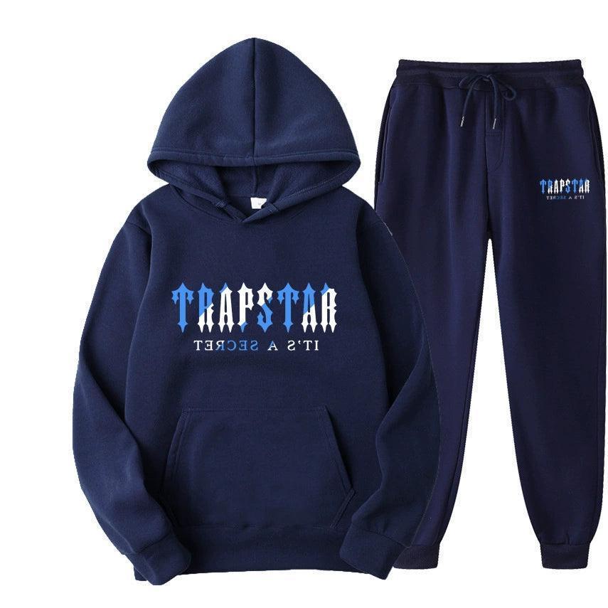 TRAPSTAR Blue Letter Hoodie – Unisex Fleece Hoodie for Casual Wear - ClubOn