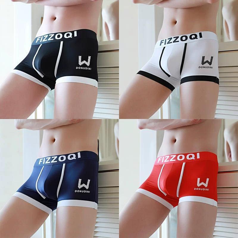 Men's Ice Silk Boxer Briefs - Breathable, Large Size & Mid-Waist - ClubOn