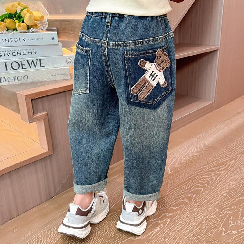 Girls' Loose Soft Jeans – Fashionable Baby Casual Wear for Spring & Autumn - ClubOn