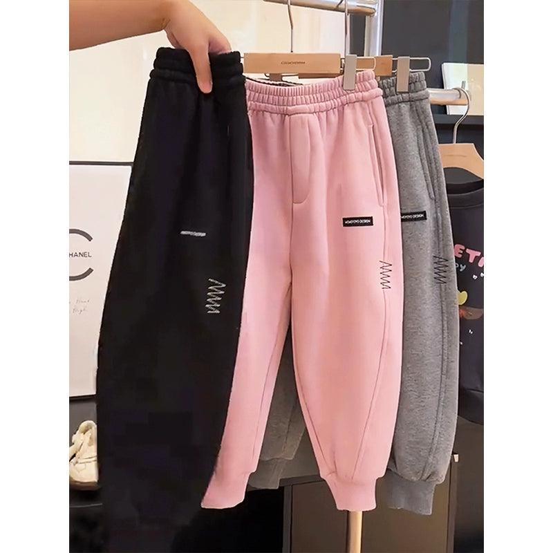 Girls' Plus Velvet Cuff Pants - Autumn/Winter Sports - ClubOn