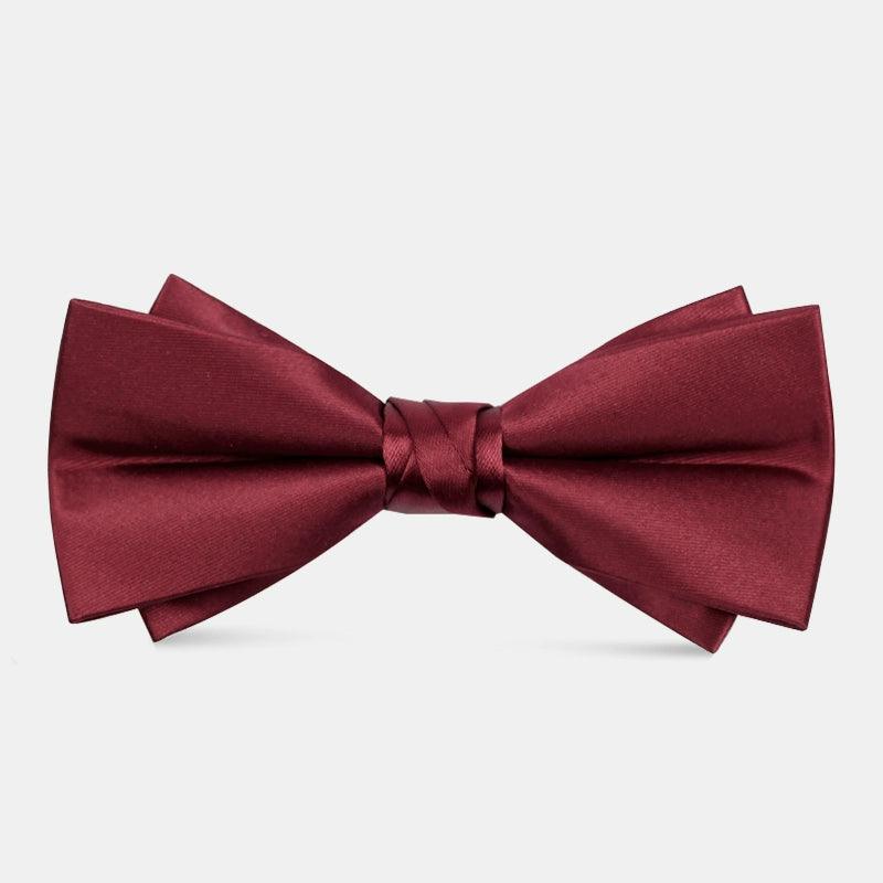 White Bow Tie for Men - Wedding Glossy Business Suit Formal Suit Groom Solid Color Bow Tie - ClubOn