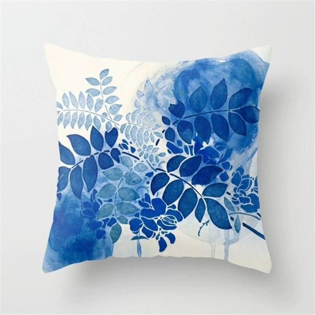 Blue White Porcelain Print Cushion Case – Bohemian Style Mandala Pillow Cover - ClubOn