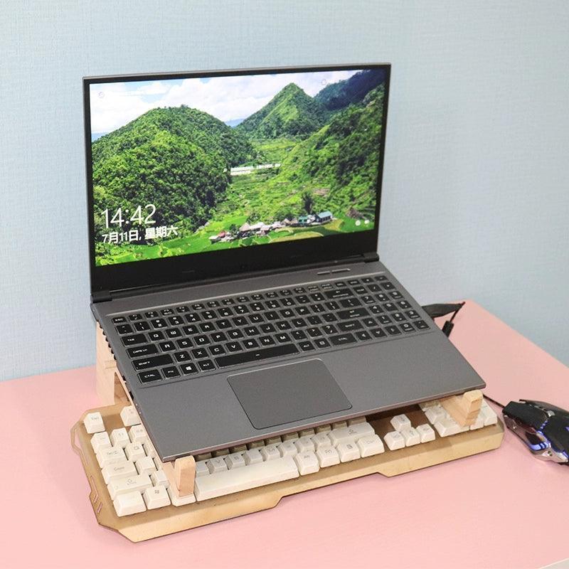 Solid Wood Laptop Stand - Creative Vertical Heightening Bracket - ClubOn