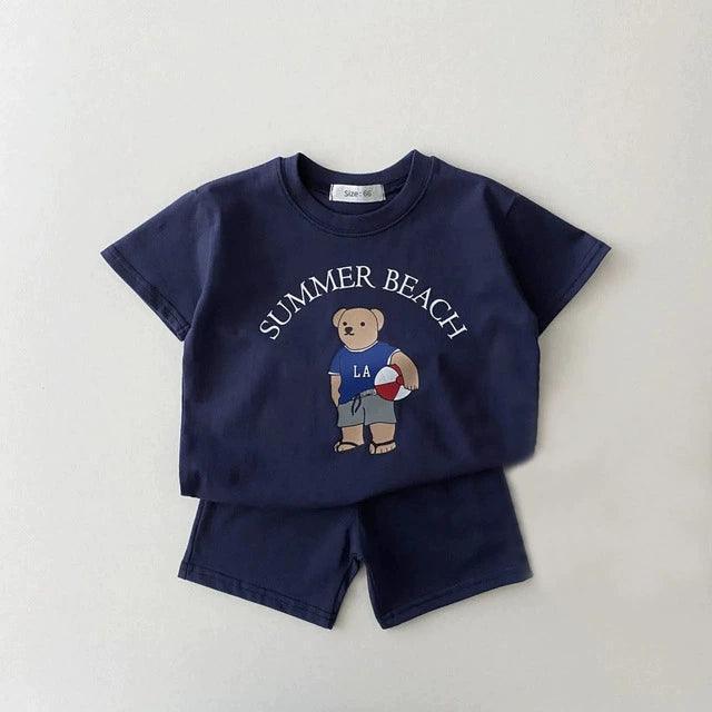 2pcs Baby Boys Summer Outfits Set - Fashionable T-Shirt & Shorts - ClubOn