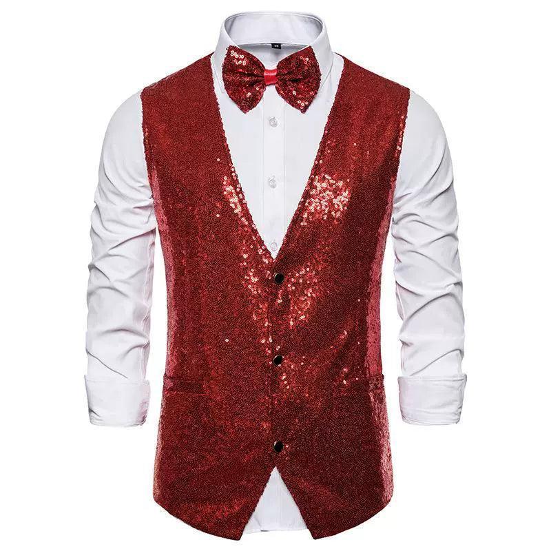 Men's Stage Costumes Sequins Vests – Photography Studio Performance Wear - ClubOn