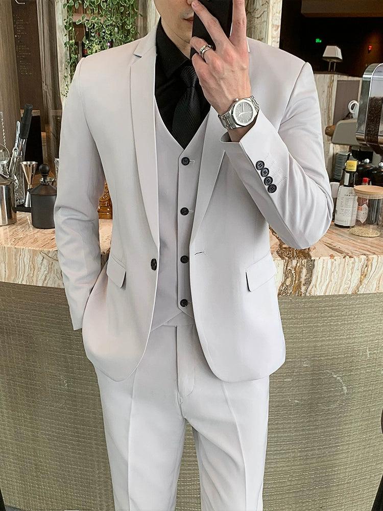 Men's Casual Business Formal Slim Fit Suit Jacket for Best Man Groom Wedding Dress - ClubOn