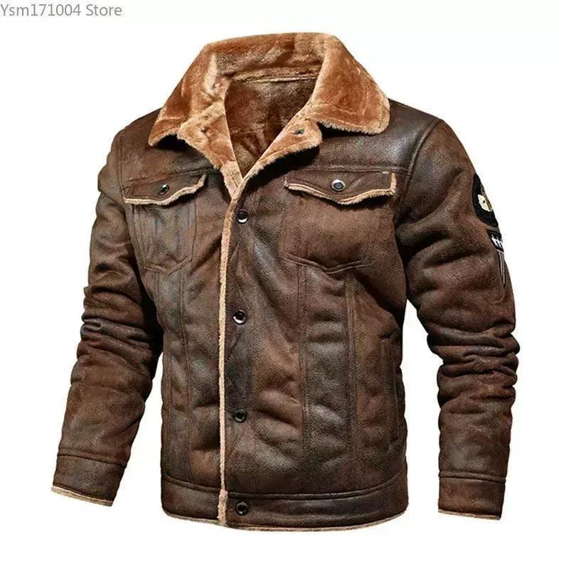 Men’s Winter Leather Jacket – High-Quality Wool Thicken Coat - ClubOn