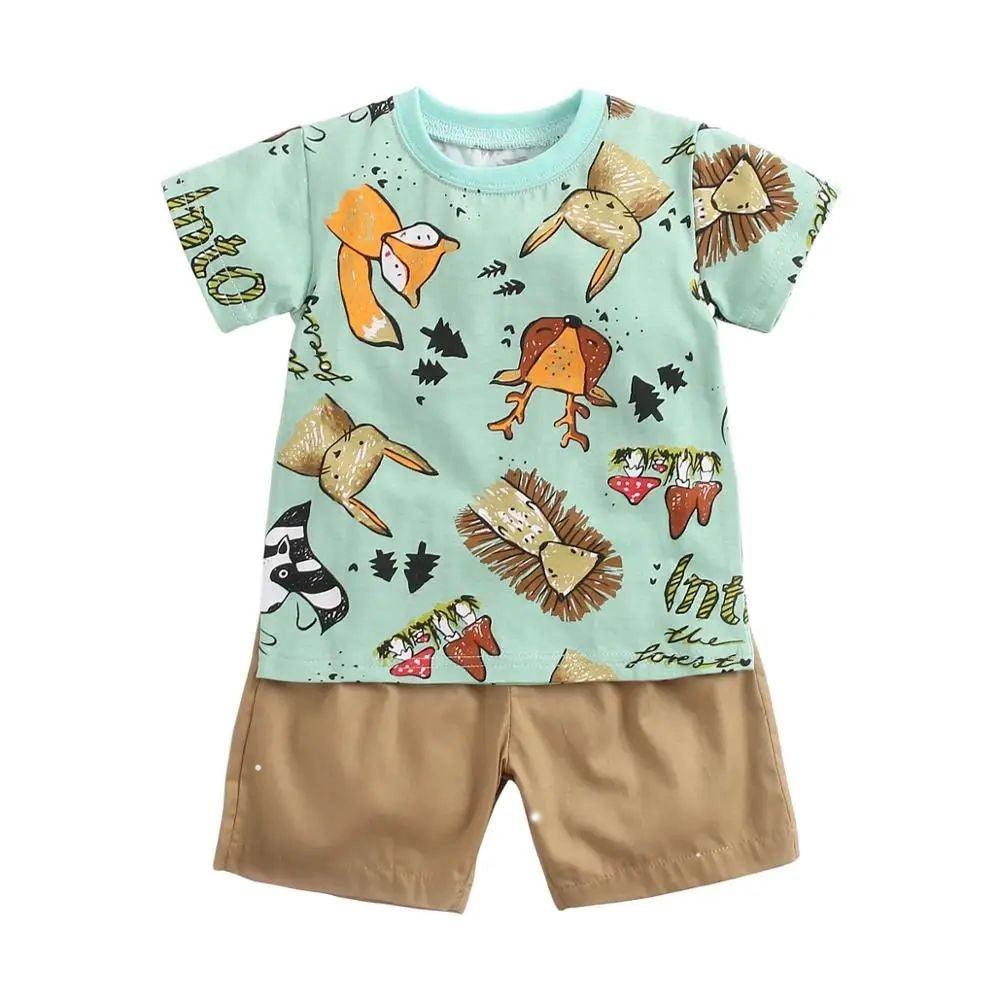 Sanlutoz Cute Infants Boys Cotton Short Sleeve Set - ClubOn