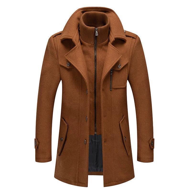 Plus Size Men’s Winter Long Trench Coat Jacket – Stylish & Warm - ClubOn