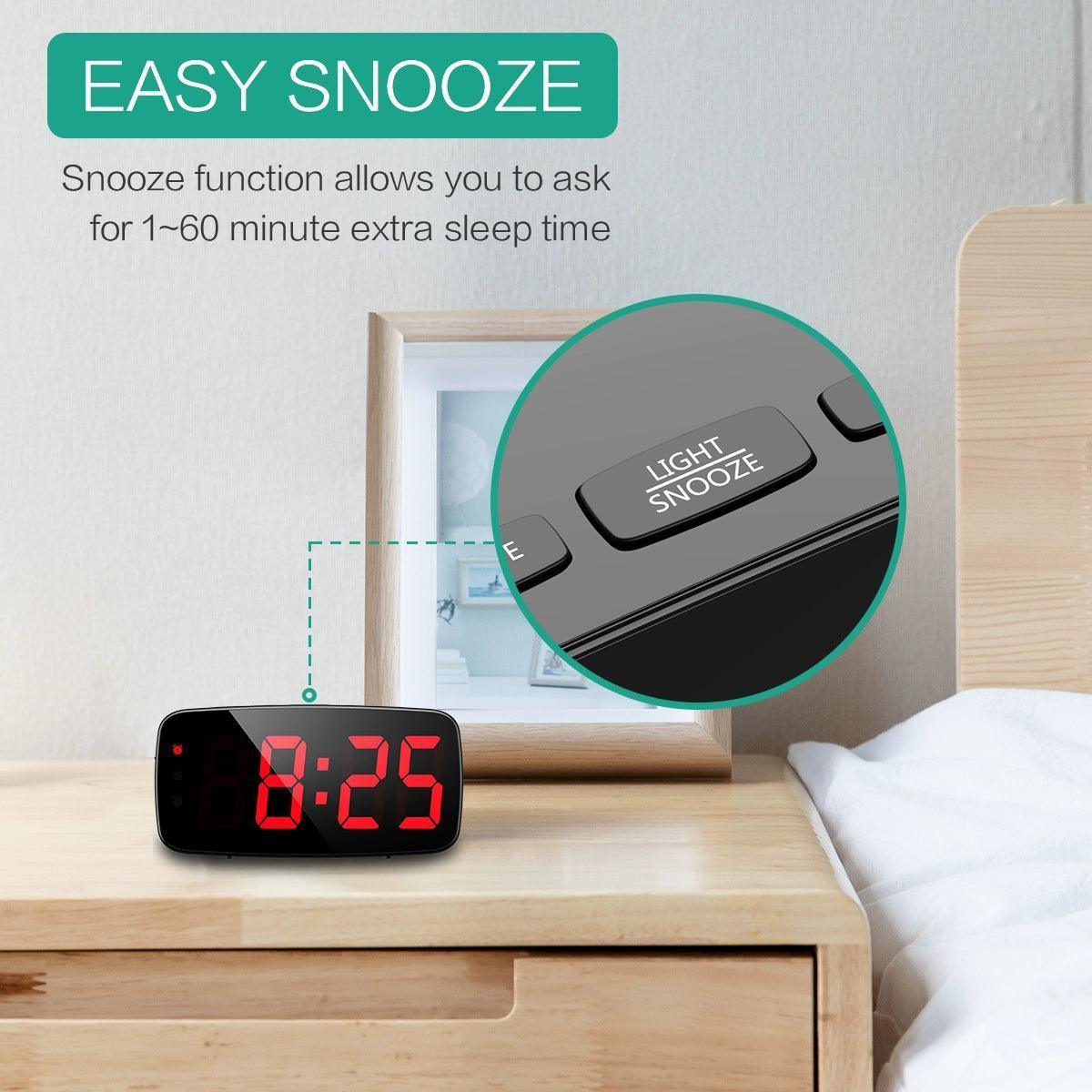 ORIA Digital LED Alarm Clock with Voice Control and Snooze Feature - ClubOn